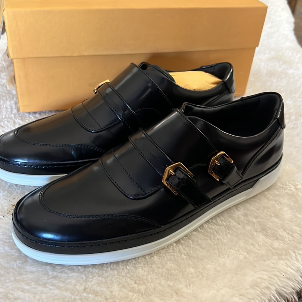 Never worn - Tod’s black leather loafer sneakers - size 38 - box and dust cover